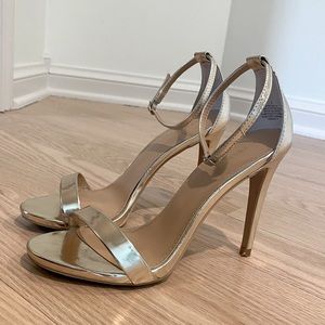 Gold high heel sandals